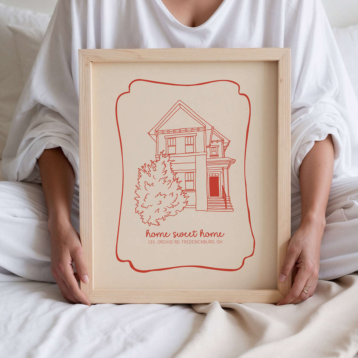 Personalized first home portrait with custom wording