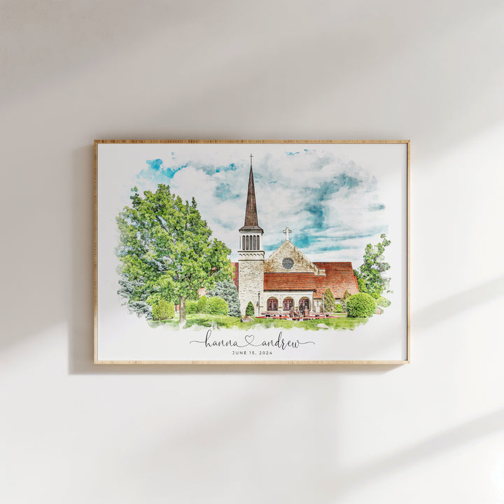 Watercolor Church Portrait