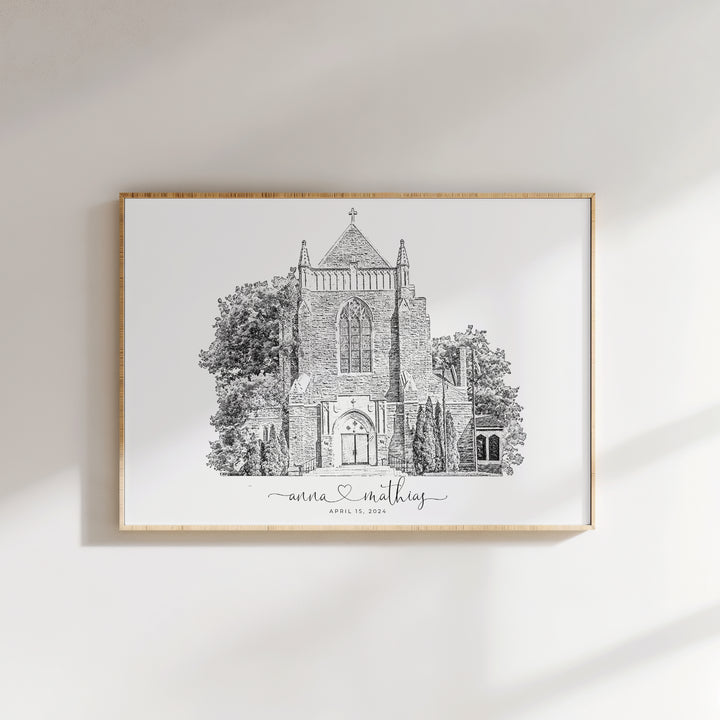 Black and White Church Portrait