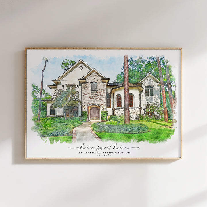 Watercolor Sketch House Portrait